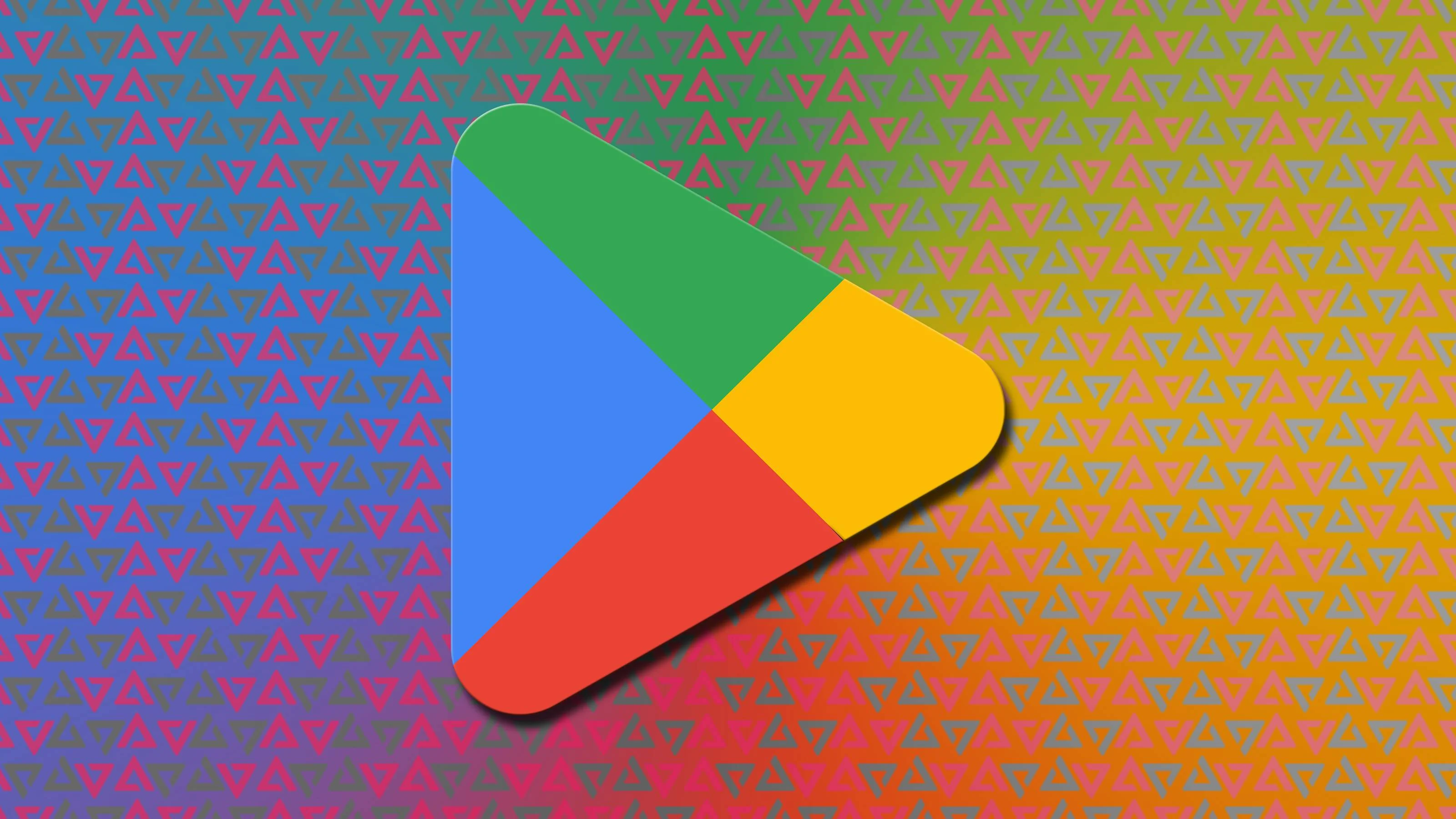 Play Store logo over field of AP logos