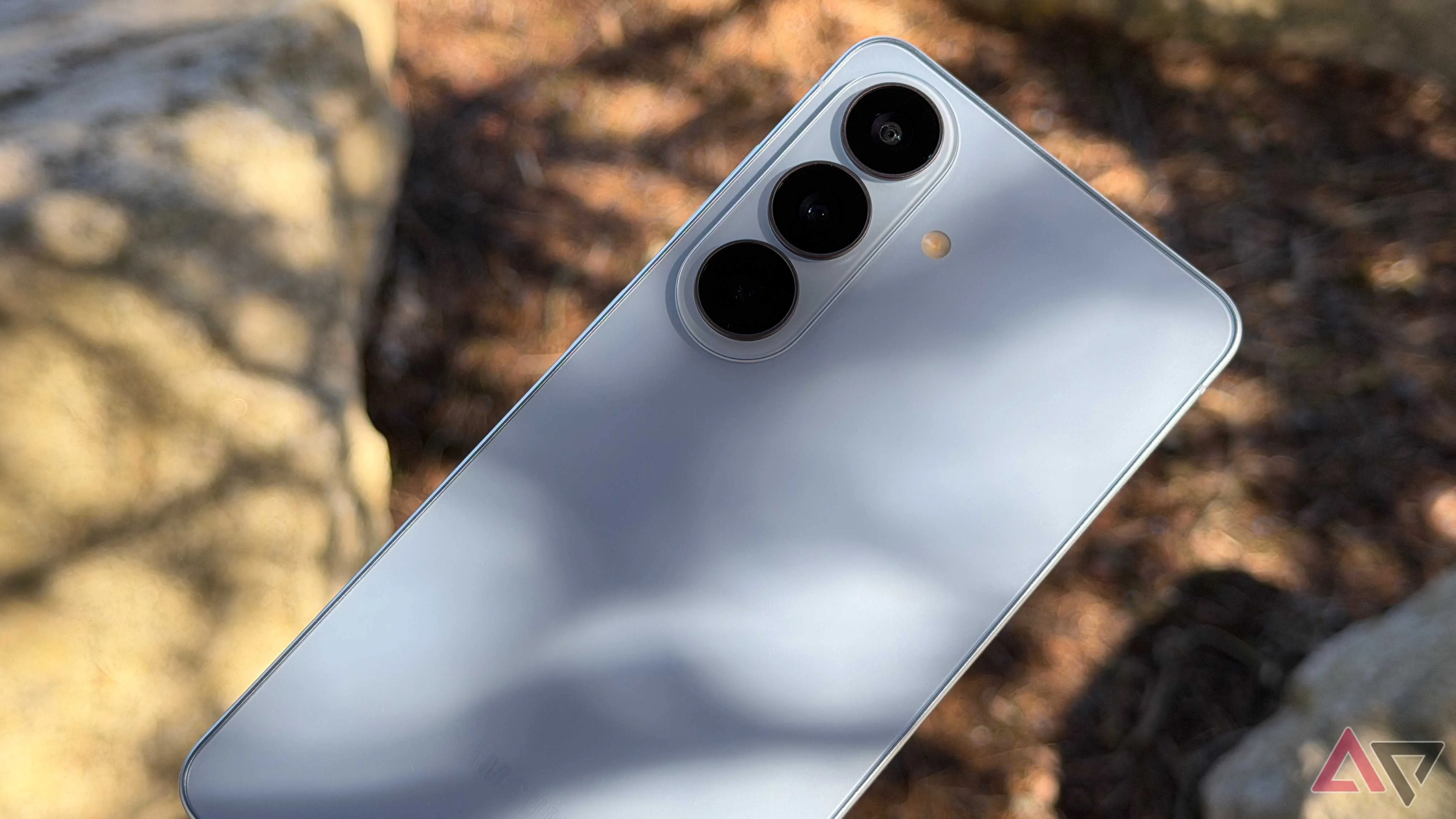 Samsung Galaxy S26 in Sky Blue with shadows