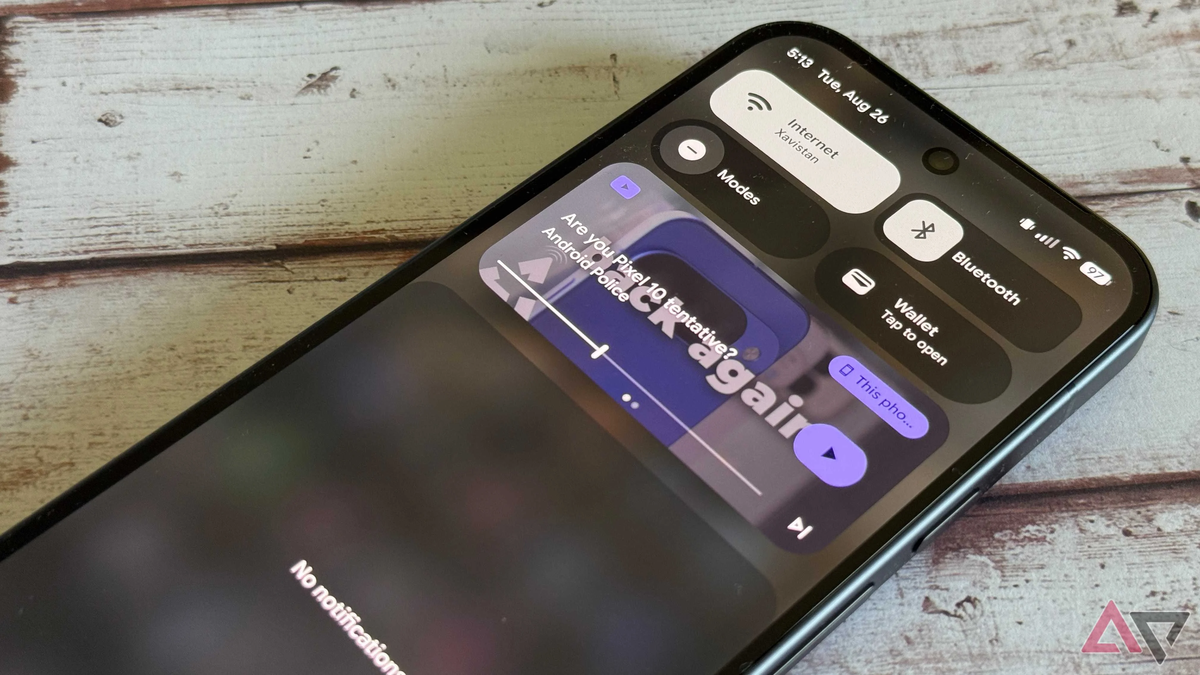 Material 3 Expressive media controls on the Google Pixel 10