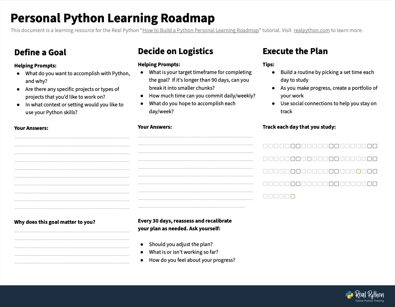 How to Build a Personal Python Learning Roadmap