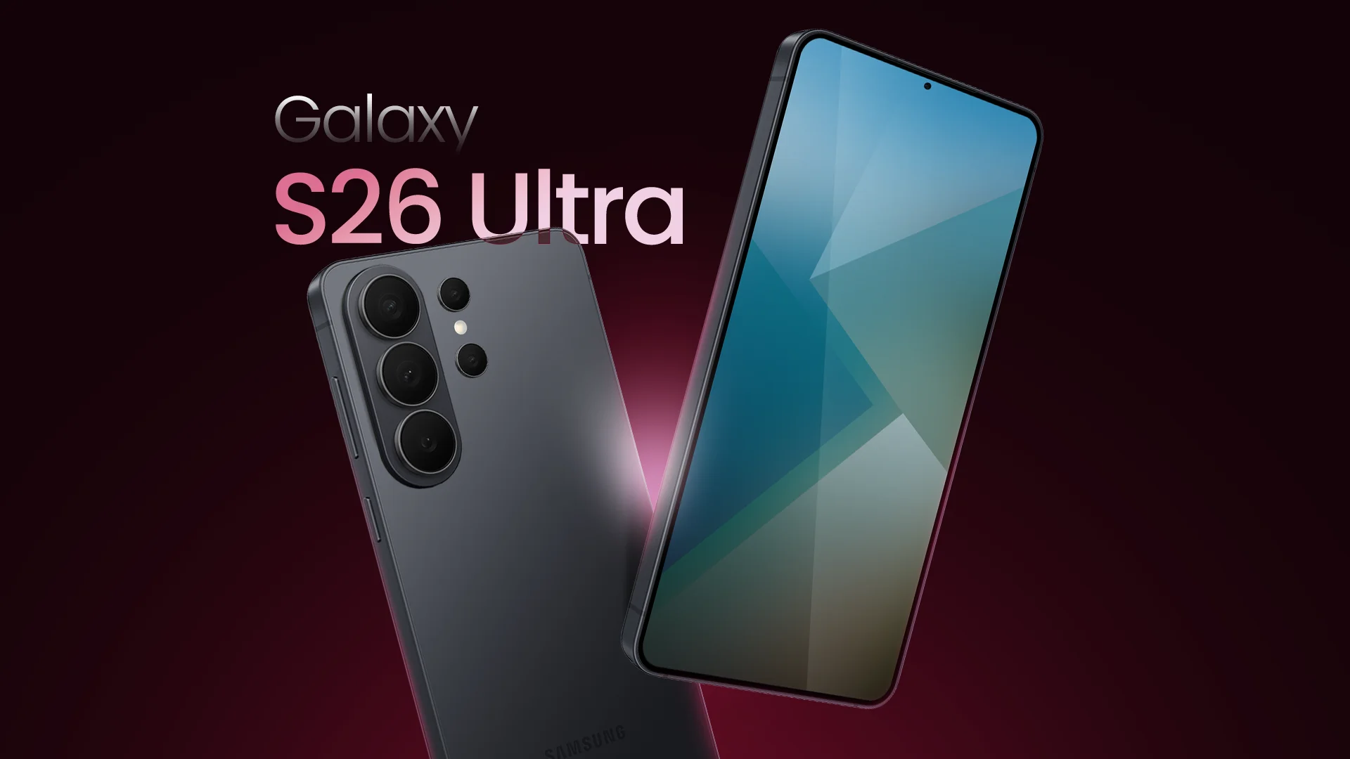 Front and back of a concept Galaxy S26 Ultra