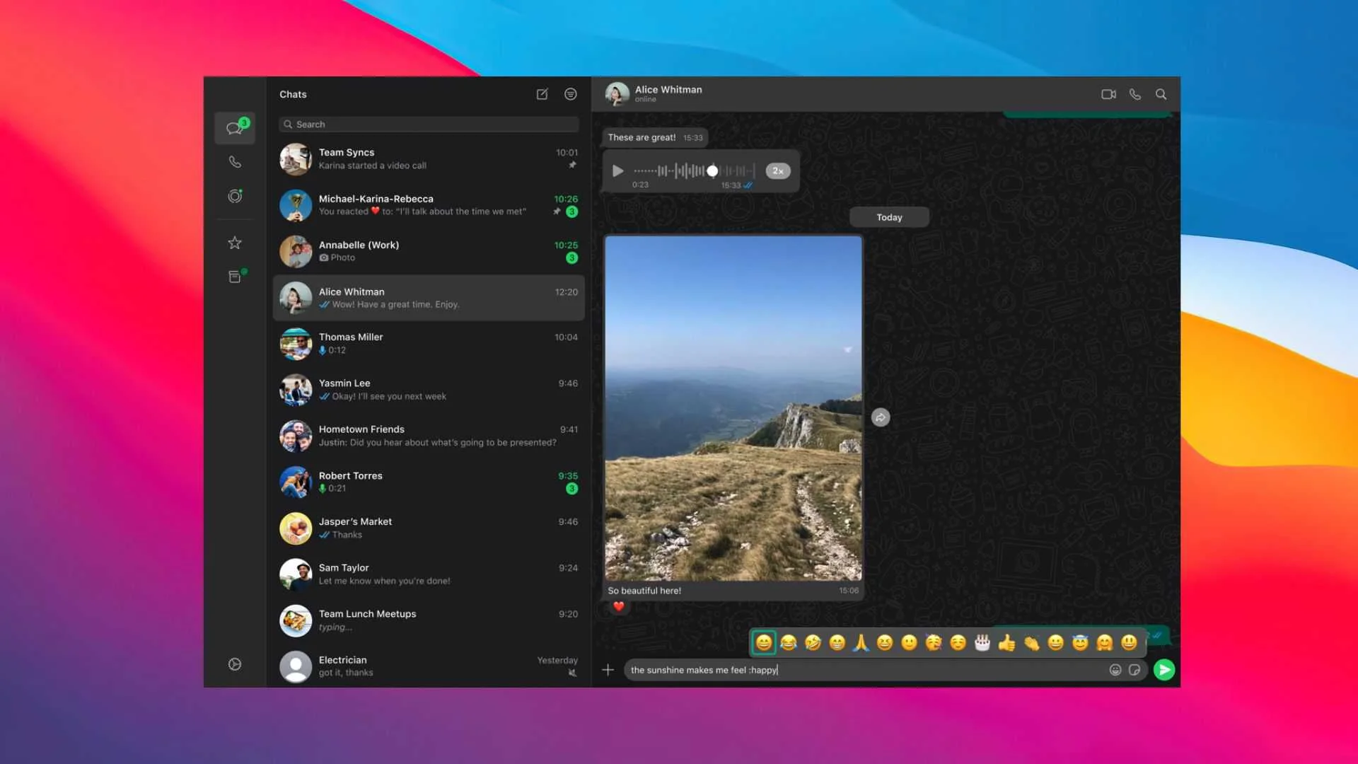WhatsApp PC app feature