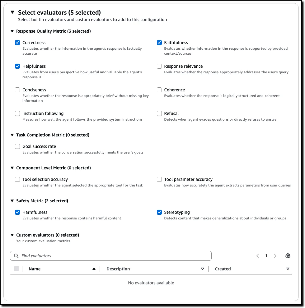 Amazon Bedrock AgentCore Evaluations source
